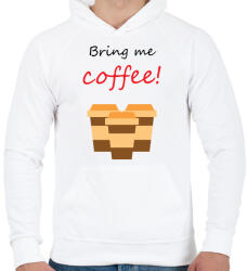 printfashion coffee - Férfi kapucnis pulóver - Fehér (898324)