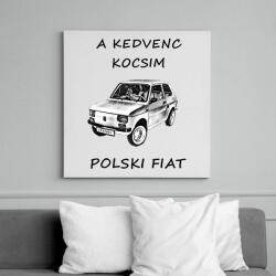 printfashion POLSKI FIAT - Vászonkép - Fehér (6627014)