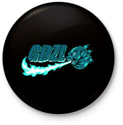 printfashion Godzilla just do it - Kitűző, hűtőmágnes - Fekete (4780903)