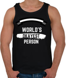 printfashion World's okayest person - Férfi atléta - Fekete (2474926)