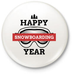 printfashion SNOWBOARD - Kitűző, hűtőmágnes - Fehér (9627076)