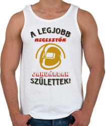 printfashion Hegesztő szülinapja január színes - Férfi atléta - Fehér (5521176)