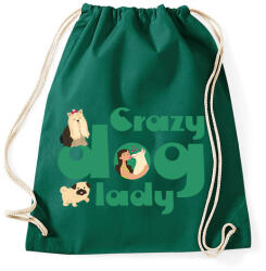 printfashion Őrült kutyás hölgy - Sportzsák, Tornazsák - Sötétzöld (14472086)