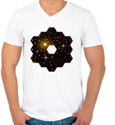 printfashion James Webb űrteleszkóp - Férfi V-nyakú póló - Fehér (7580589)
