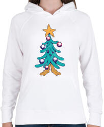 printfashion Fenyőfa - Női kapucnis pulóver - Fehér (5096925)