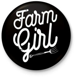 printfashion Tanyasi lány - Kitűző, hűtőmágnes - Fekete (3095983)