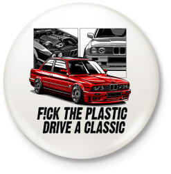 printfashion F! CK THE PLASTIK BMW E30 M3 - Kitűző, hűtőmágnes - Fehér (15300833)