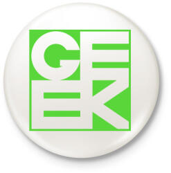 printfashion GEEK - Kitűző, hűtőmágnes - Fehér (3902497)