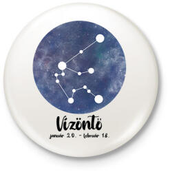 printfashion Vízöntő - Kitűző, hűtőmágnes - Fehér (7476696)