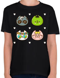 printfashion Cat style - Gyerek póló - Fekete (4789986)
