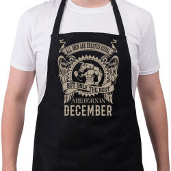 printfashion A legjobbak decemberben születnek - Kötény - Fekete (4927580)