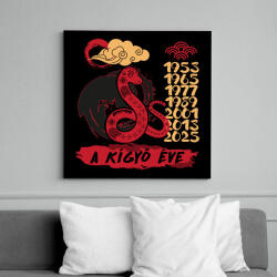 printfashion A kígyó éve - Vászonkép - Fekete (7615772)