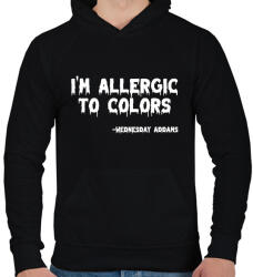 printfashion Allergia a színekre - fehér - Férfi kapucnis pulóver - Fekete (11546399)