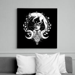 printfashion Moon fox - Vászonkép - Fekete (9459309)