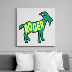 printfashion Roger Federer GOAT - Vászonkép - Fehér (15793666)