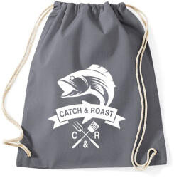 printfashion Catch and Roast fehér - Sportzsák, Tornazsák - Grafitszürke (4071191)