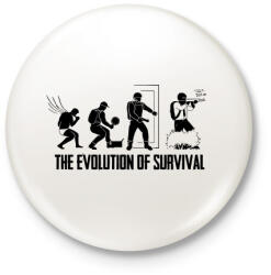 printfashion A túlélés evolúciója - Kitűző, hűtőmágnes - Fehér (3077726)