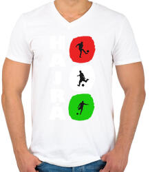 printfashion Hajrá Magyarok - Férfi V-nyakú póló - Fehér (16184054)