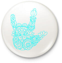 printfashion Love jel - Kitűző, hűtőmágnes - Fehér (3084170)