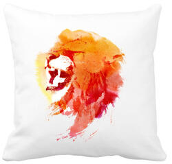 printfashion Angry lion - Párnahuzat, Díszpárnahuzat - Fehér (214998)