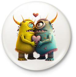 printfashion Vicces Szörnyecskés - cuki, csúnya, szerelmes minta - Kitűző, hűtőmágnes - Fehér (11869326)