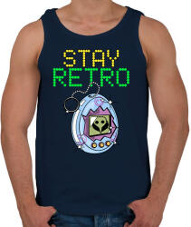 printfashion Stay retro Tamagochi - Férfi atléta - Sötétkék (11445734)