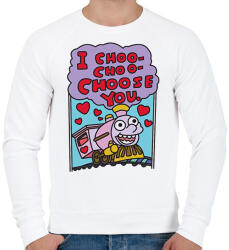 printfashion Szerelmes vonat - Férfi pulóver - Fehér (11725915)