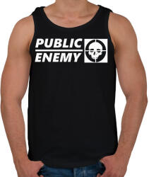printfashion PUBLIC ENEMY FEHÉR - Férfi atléta - Fekete (1653699)