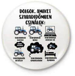 printfashion Traktoros szabadidő - Kitűző, hűtőmágnes - Fehér (16698934)