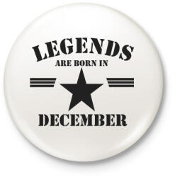 printfashion Legends are born in december - Kitűző, hűtőmágnes - Fehér (5173663)