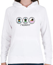 printfashion Repeat gamer - Női kapucnis pulóver - Fehér (14032945)