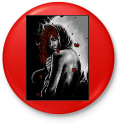 printfashion Magány - Kitűző, hűtőmágnes - Piros (3104801)