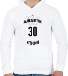 printfashion kamasz-30-black-white - Férfi kapucnis pulóver - Fehér (597537)