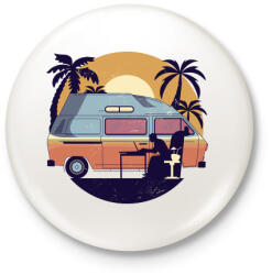 printfashion Kempingezés - Kitűző, hűtőmágnes - Fehér (5097814)