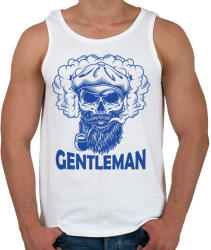 printfashion Gentleman - Szakállas koponya - Férfi atléta - Fehér (6838263)