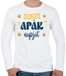 printfashion Boldog apák napját - Férfi hosszú ujjú póló - Fehér (7126982)