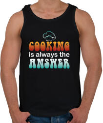 printfashion Cooking is always the answer - Férfi atléta - Fekete (7551456)