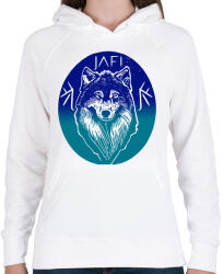 printfashion jég farkas - Női kapucnis pulóver - Fehér (13298500)