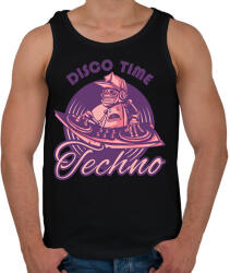 printfashion Disco Time - Techno - Férfi atléta - Fekete (6582583)