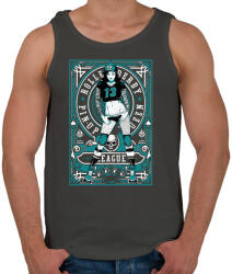 printfashion Görkorcsolyás lány - Férfi atléta - Sötétszürke (194952)