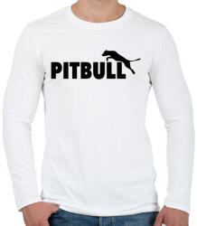 printfashion Pitbull paródia - Férfi hosszú ujjú póló - Fehér (1187572)