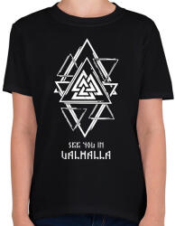 printfashion See you in Valhalla - Gyerek póló - Fekete (15515251)
