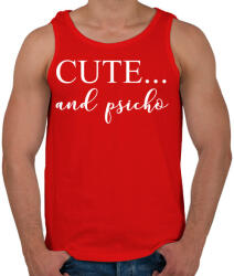 printfashion Cute and psicho. - Férfi atléta - Piros (275276)