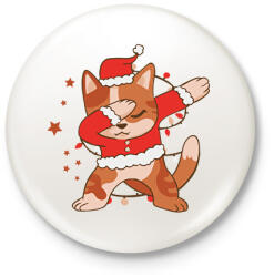 printfashion Karácsony - cica - dub - Kitűző, hűtőmágnes - Fehér (5713220)