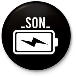 printfashion Son battery - Kitűző, hűtőmágnes - Fekete (3099876)
