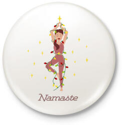 printfashion Karácsonyfa jóga póz - Kitűző, hűtőmágnes - Fehér (5574076)