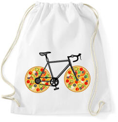 printfashion Pizza bicikli - Sportzsák, Tornazsák - Fehér (13094706)