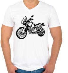 printfashion ktm - Férfi V-nyakú póló - Fehér (2910077)
