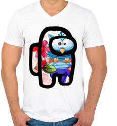 printfashion Among Us - Cuki Bagoly - Férfi V-nyakú póló - Fehér (5786430)