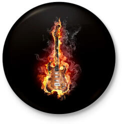 printfashion Gitár - Kitűző, hűtőmágnes - Fekete (4893953)